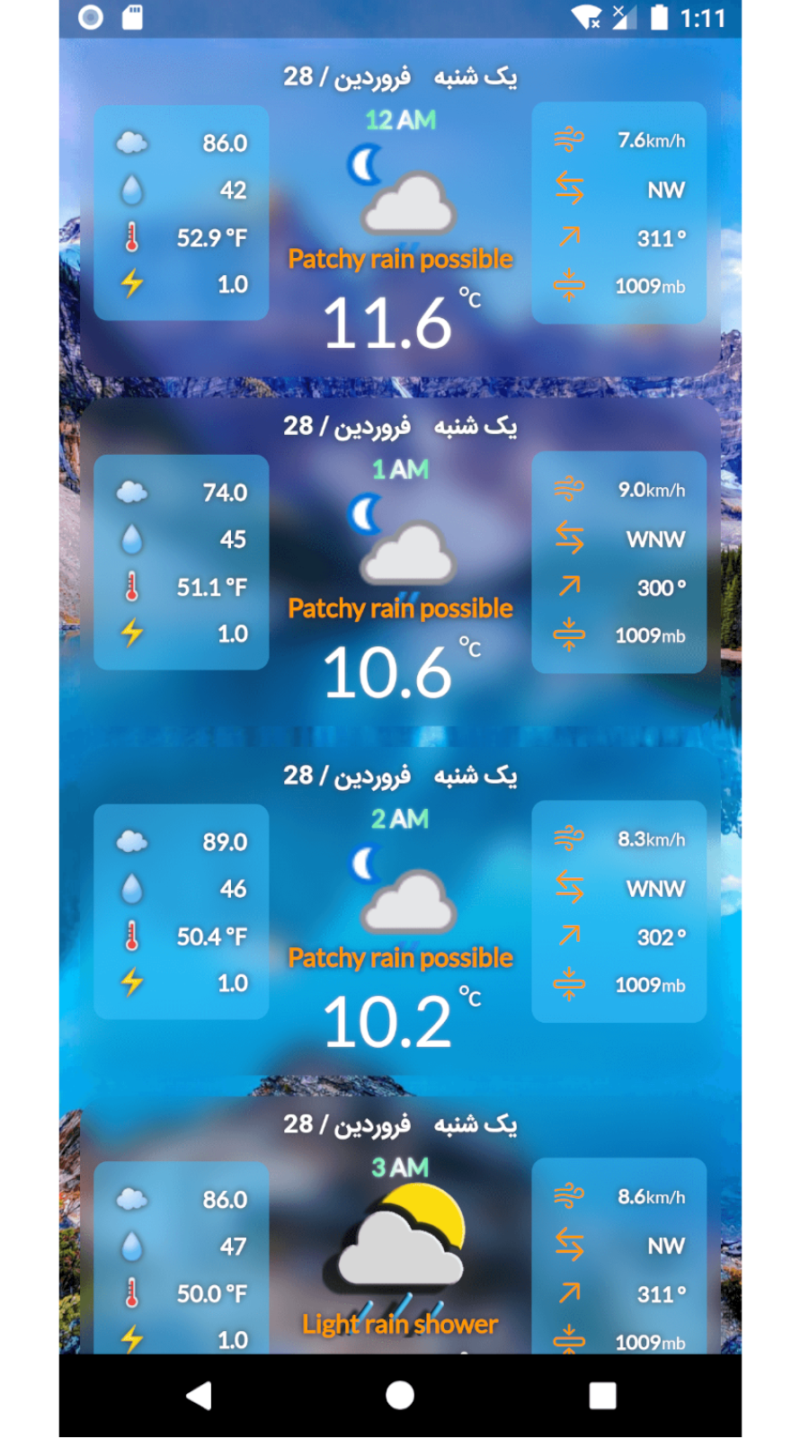 اسکرین شات 2 برنامه آب و هوا