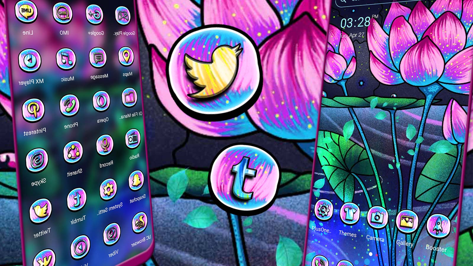 اسکرین شات 1 برنامه Lotus Mat Painting Theme