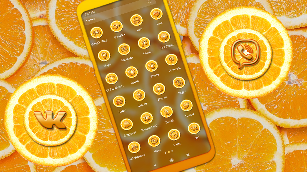 اسکرین شات 2 برنامه Orange Slice Theme Launcher