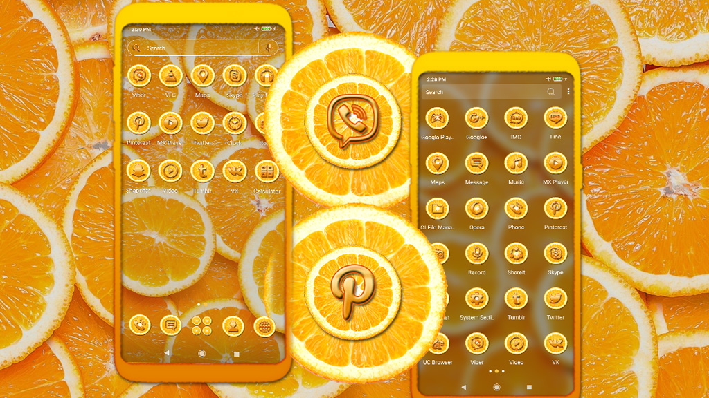 اسکرین شات 4 برنامه Orange Slice Theme Launcher