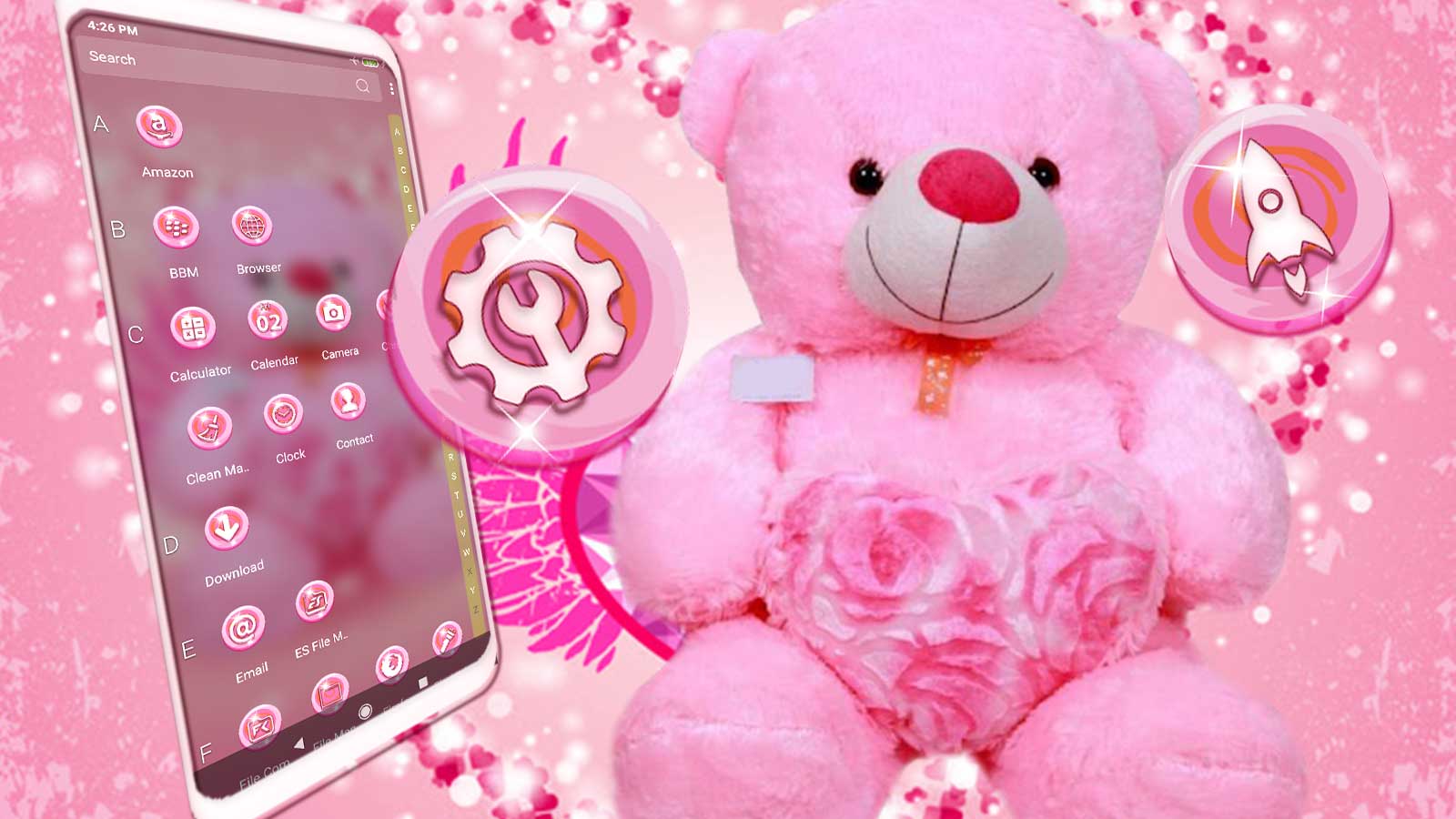 اسکرین شات 4 برنامه Pink Teddy Bear Theme