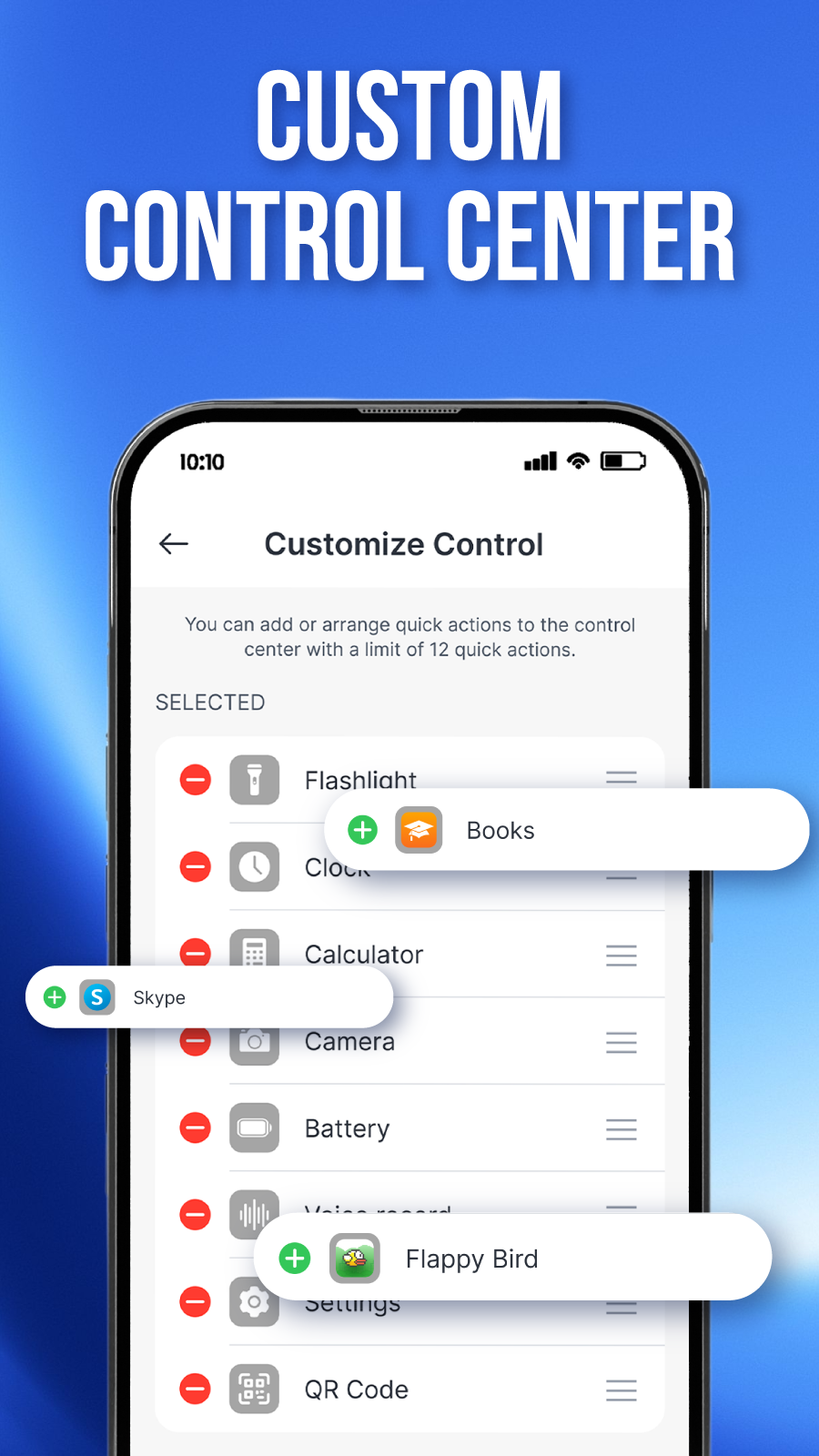 اسکرین شات 2 برنامه Custom Control Panel Simple
