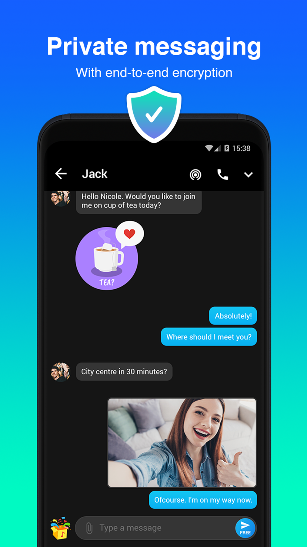 اسکرین شات 3 برنامه Mint Messenger - Chat & Video
