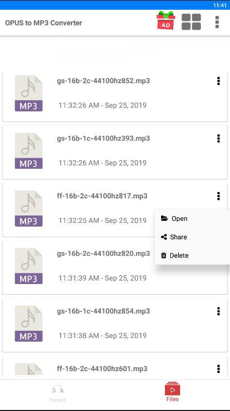 اسکرین شات 3 برنامه Opus to Mp3 converter