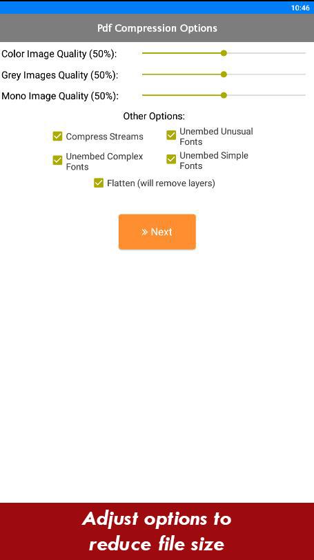 اسکرین شات 2 برنامه Compress PDF File