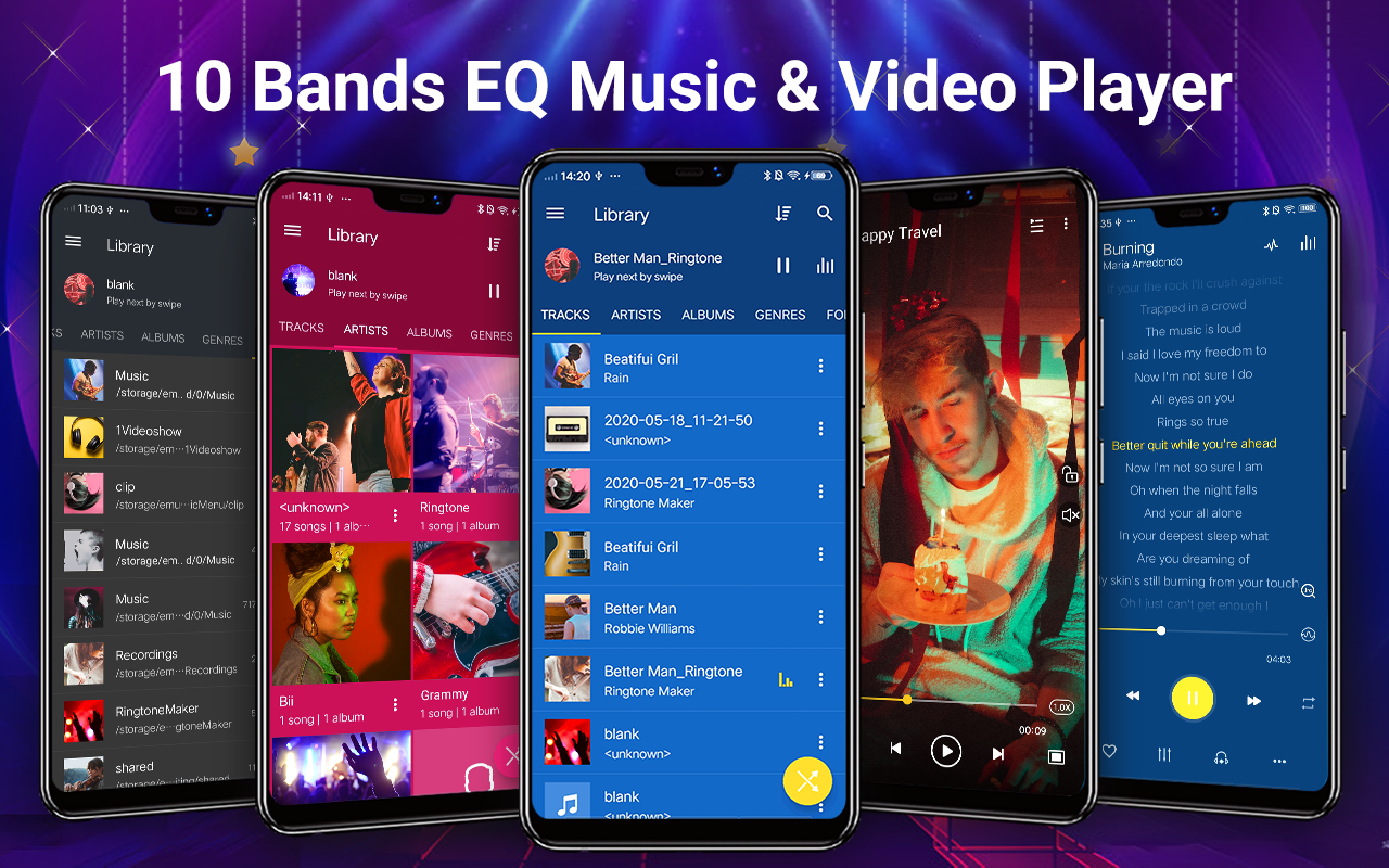 اسکرین شات 1 برنامه Music Player - MP3 Player & EQ
