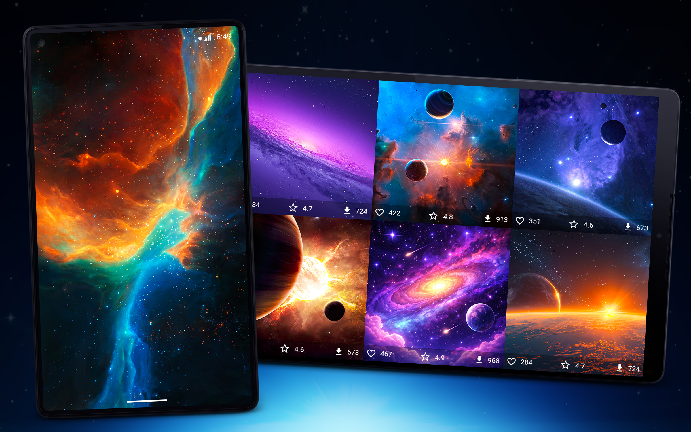 اسکرین شات 6 برنامه Space wallpapers 4K