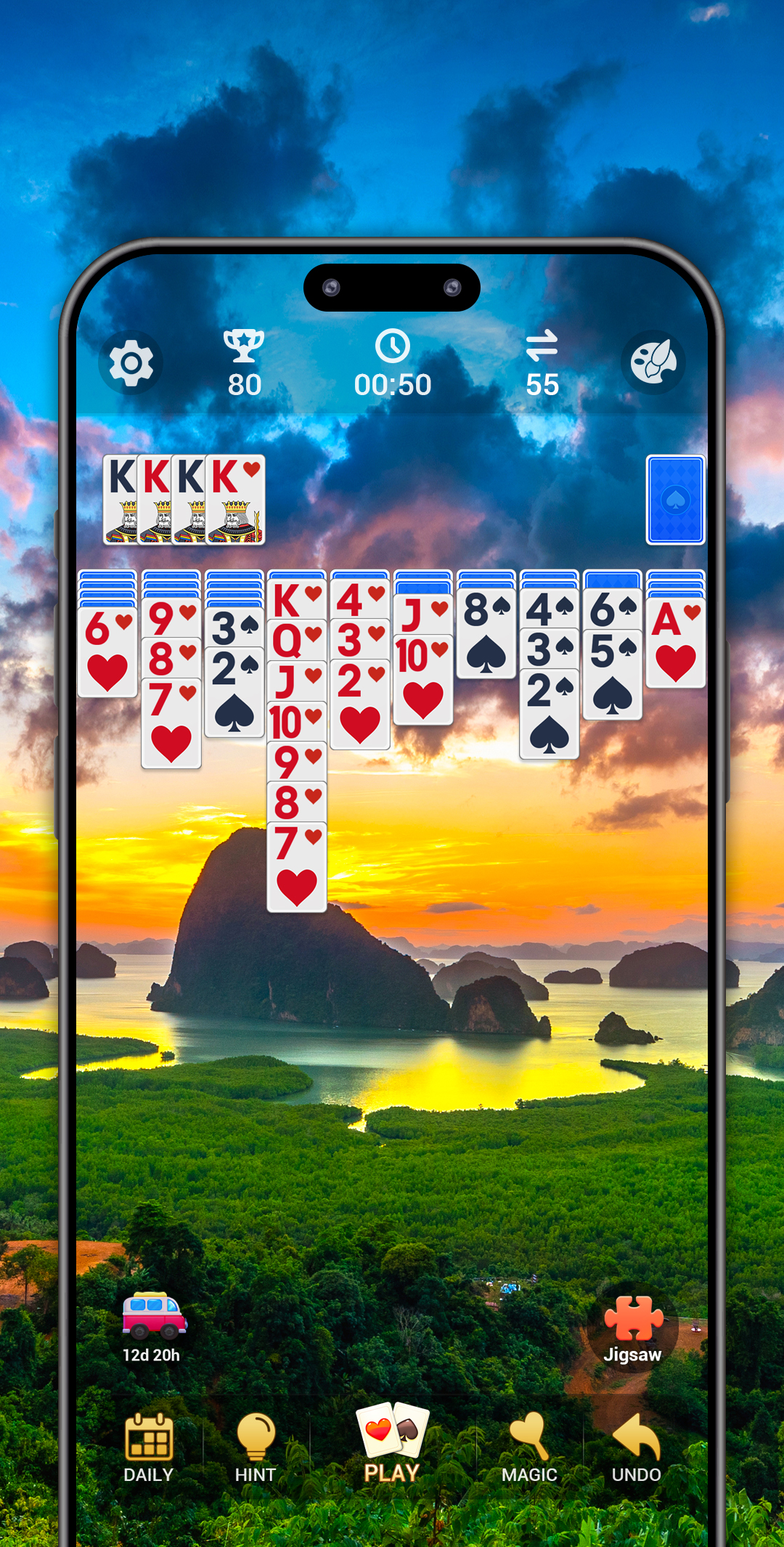 اسکرین شات 6 بازی Spider Solitaire, Large Cards