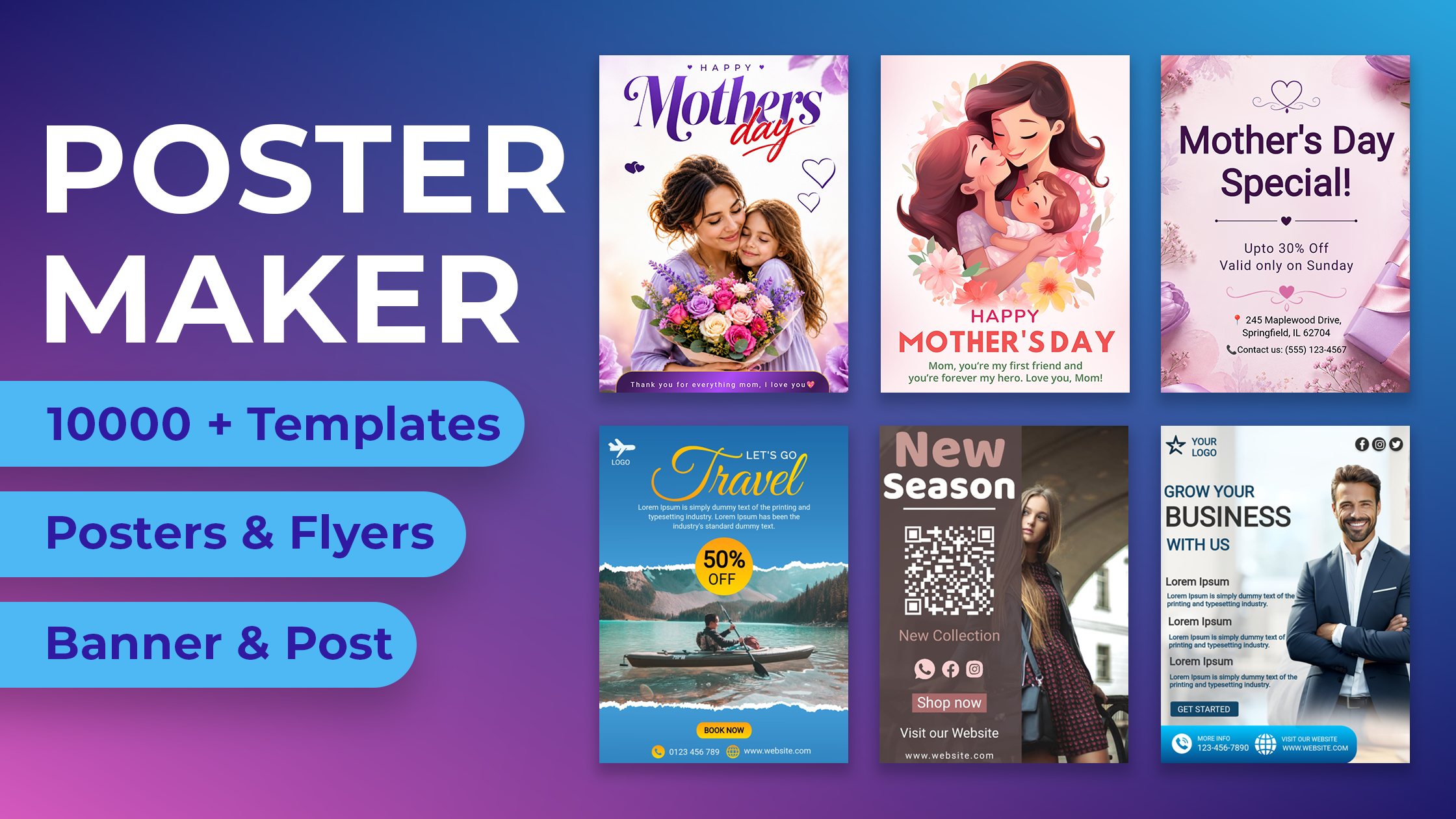 اسکرین شات 1 برنامه Poster maker 2026 Flyer Banner