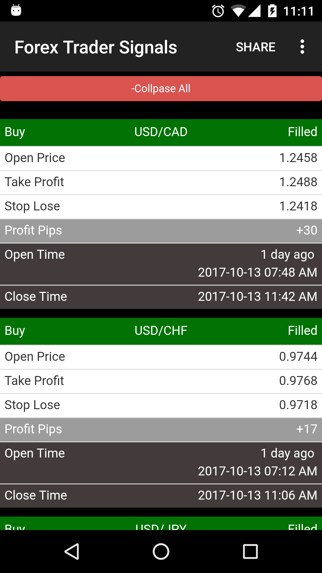 اسکرین شات 3 برنامه Forex Signals with TP/SL