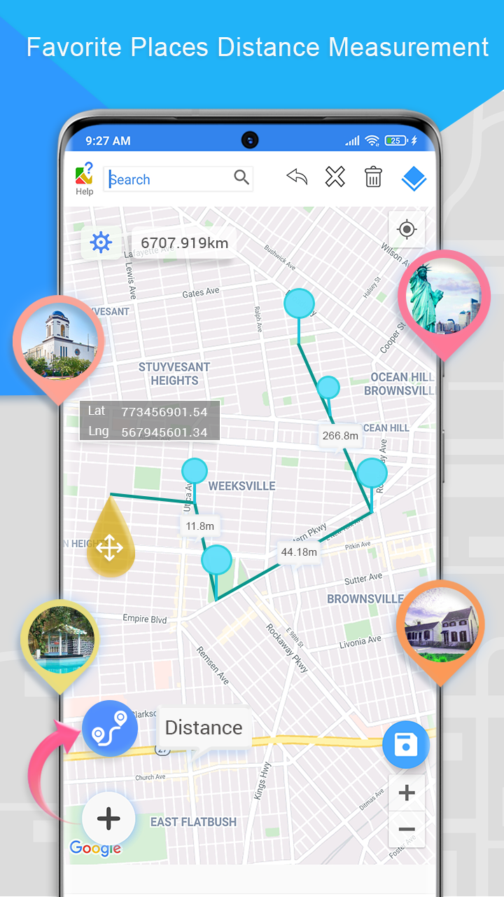 اسکرین شات 1 برنامه Gps Area Measurement