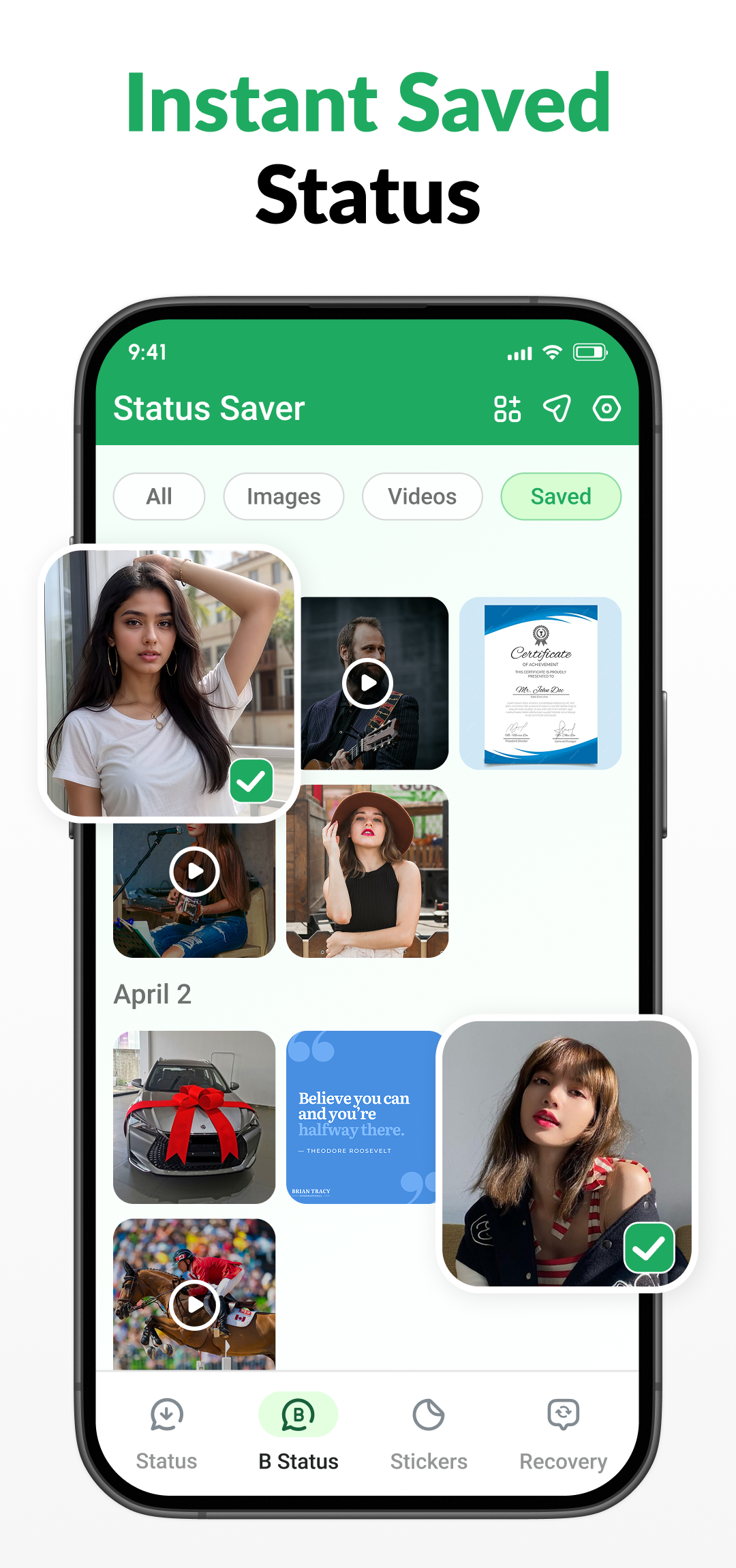 اسکرین شات 3 برنامه Status Saver: Video Saver
