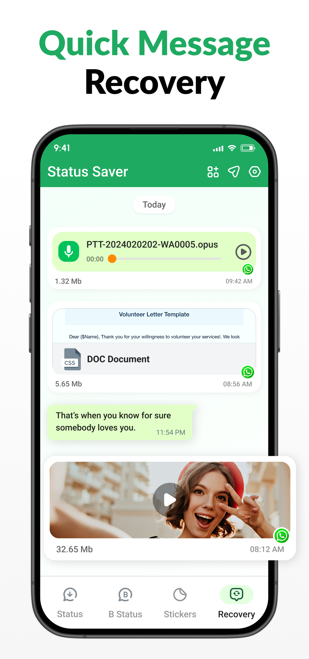 اسکرین شات 4 برنامه Status Saver: Video Saver