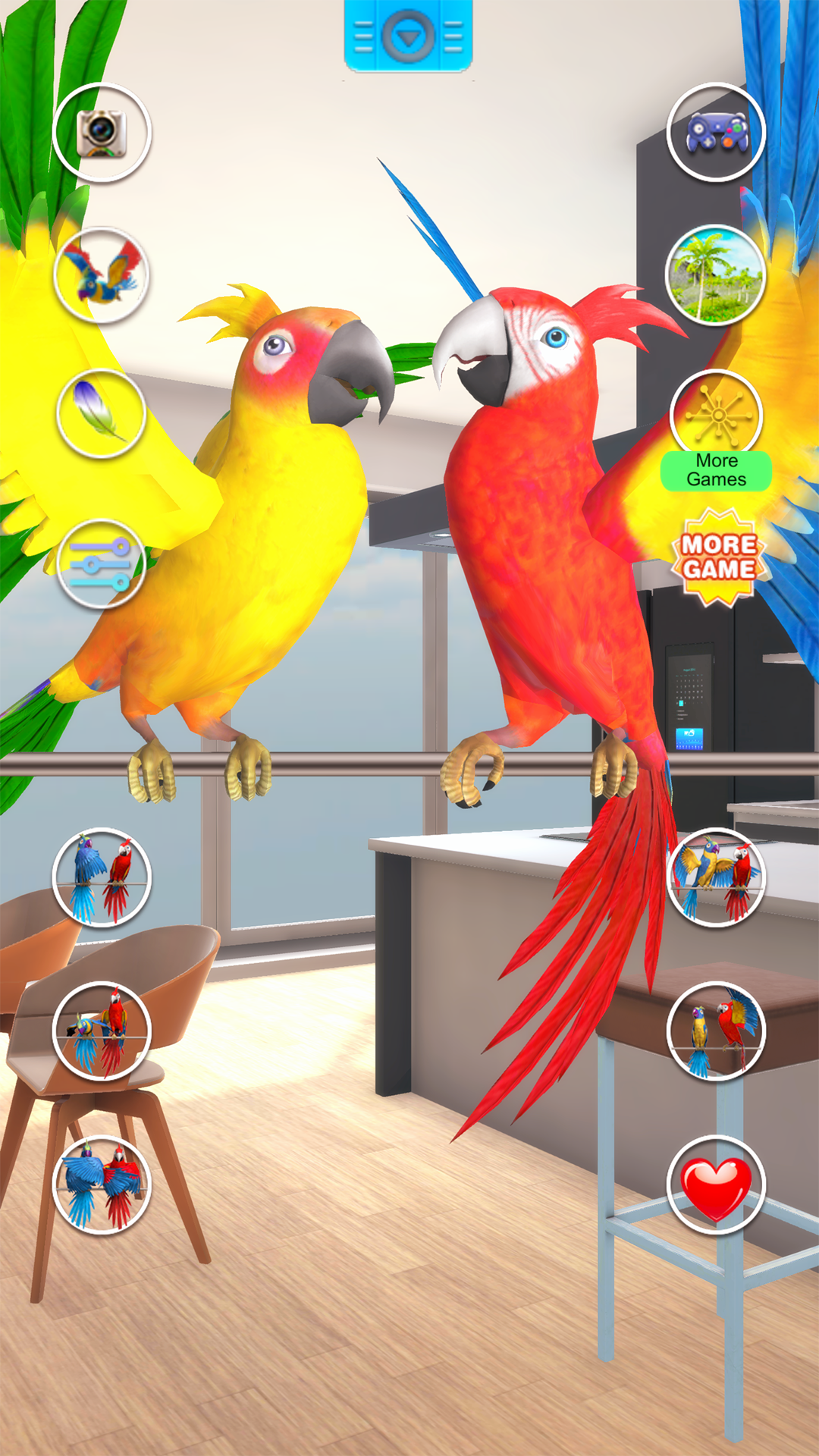 اسکرین شات 1 برنامه Talking Parrot Couple