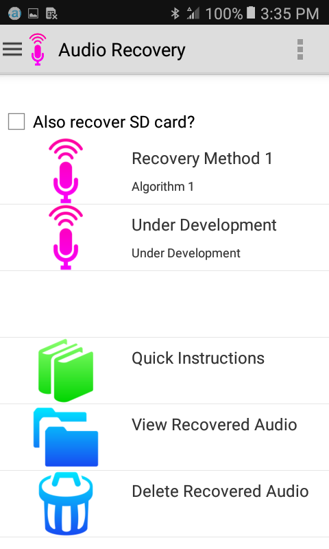 اسکرین شات 1 برنامه Audio Recovery