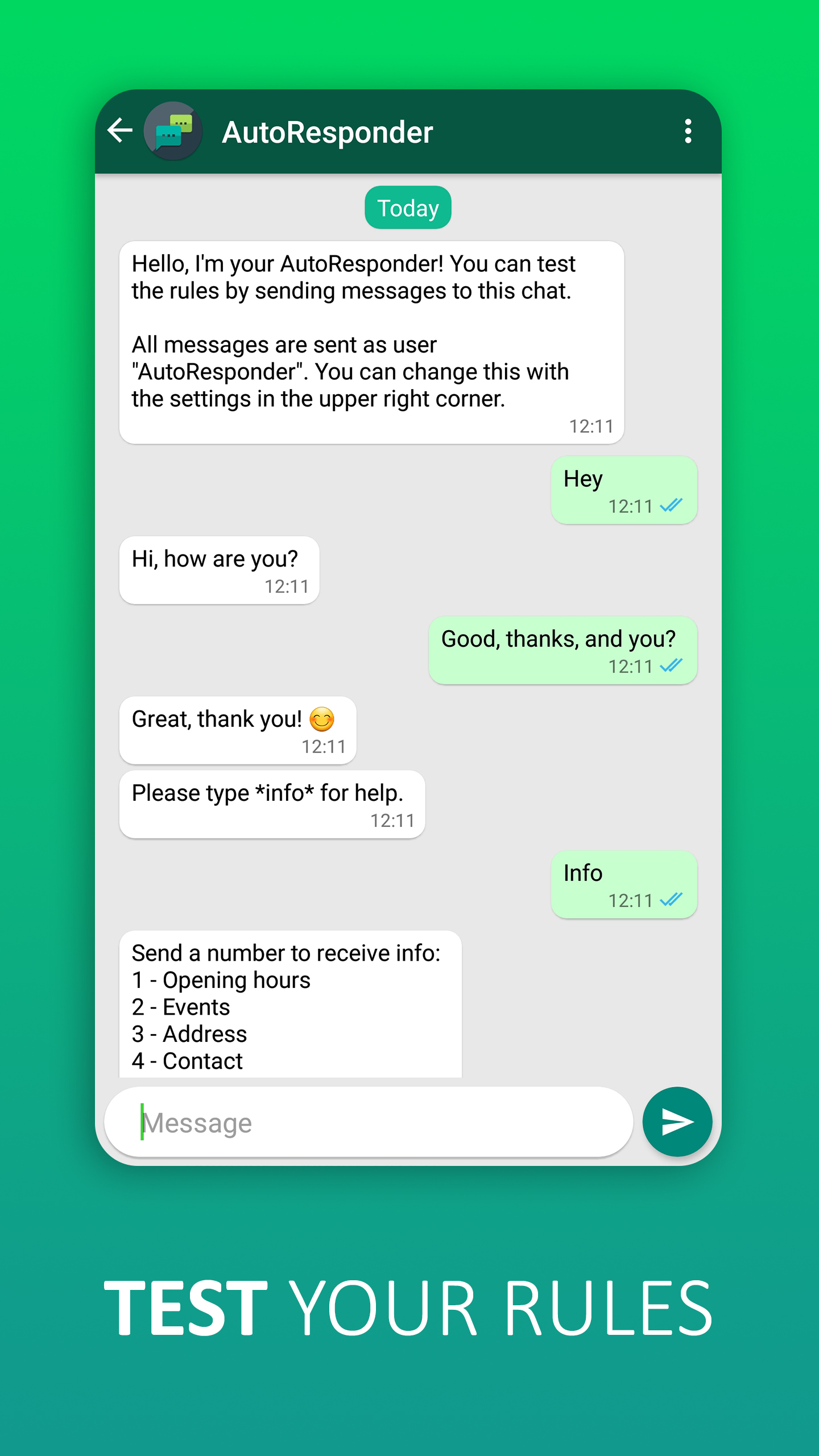 اسکرین شات 5 برنامه AutoResponder for WA