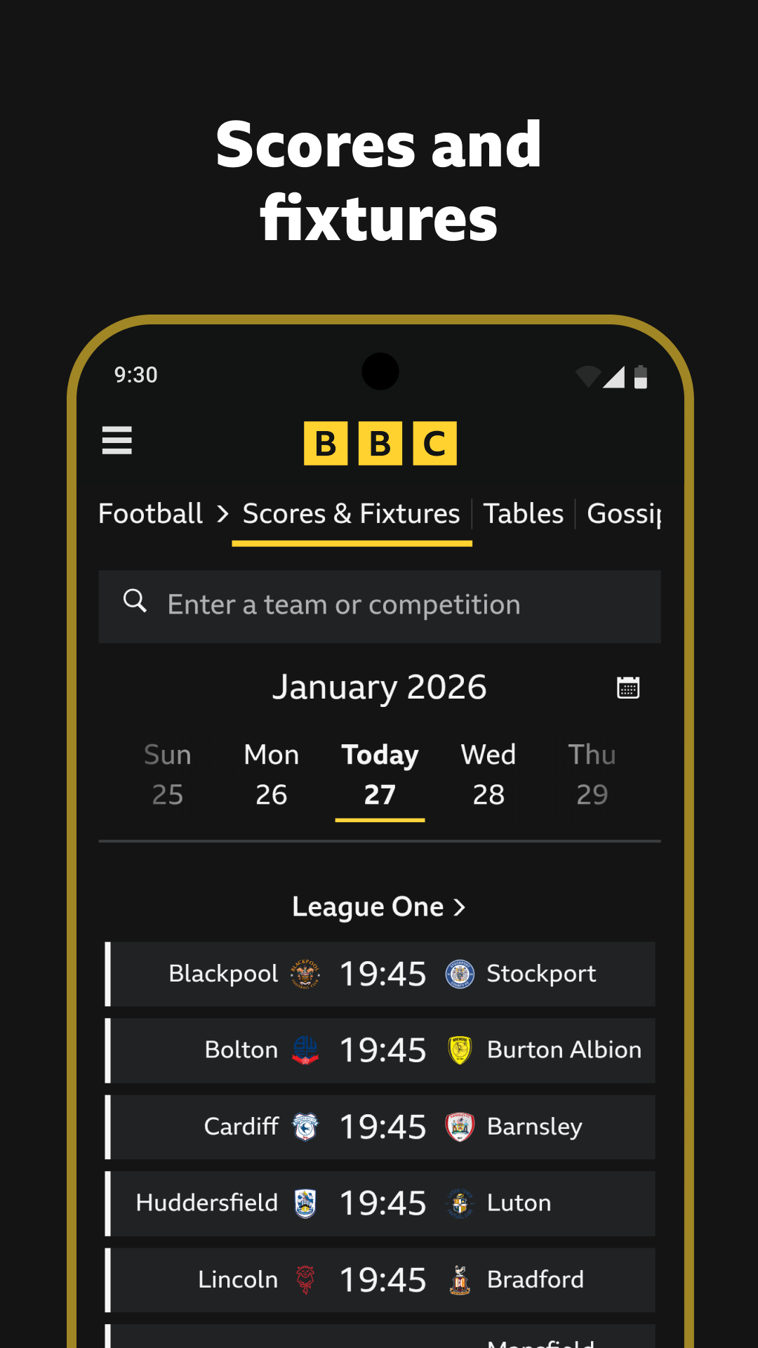 اسکرین شات 5 برنامه BBC Sport - News & Live Scores