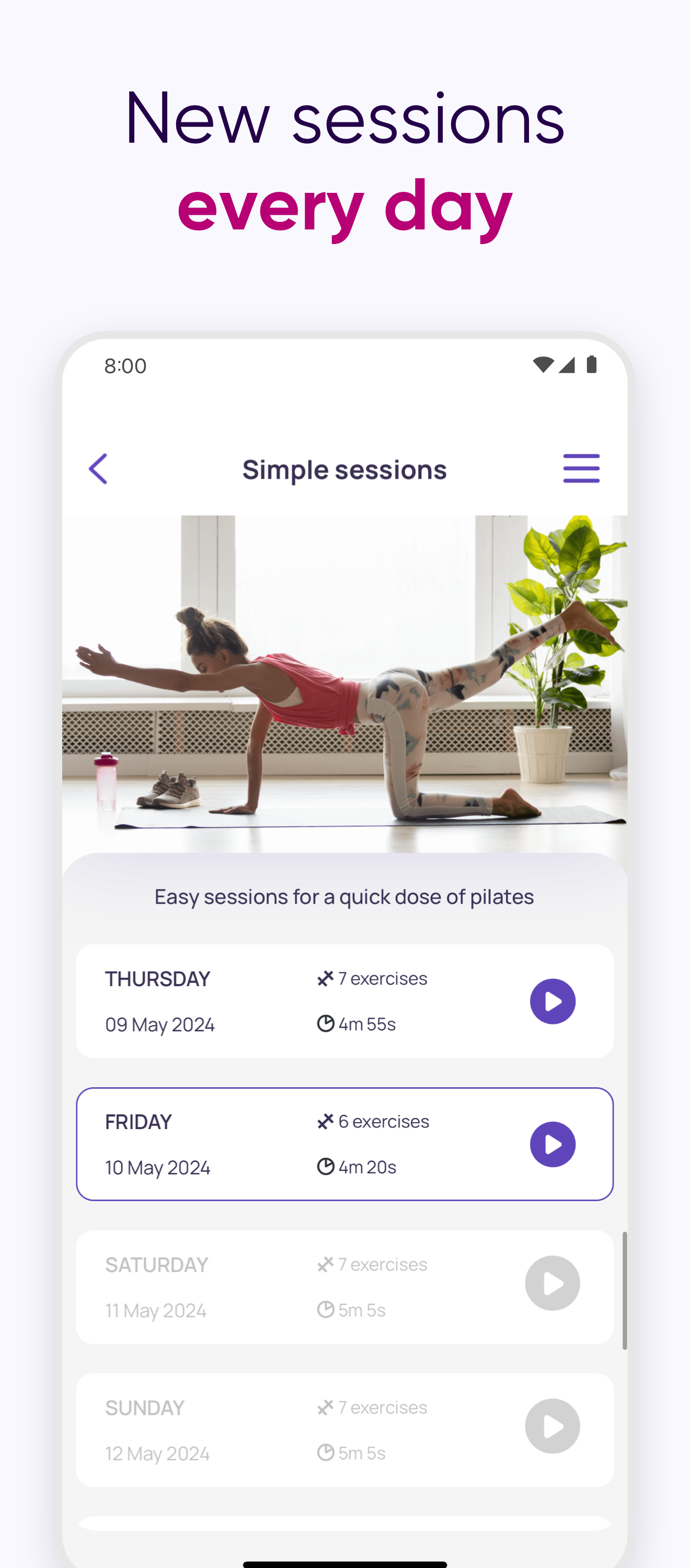 اسکرین شات 5 برنامه 5 Minute Pilates