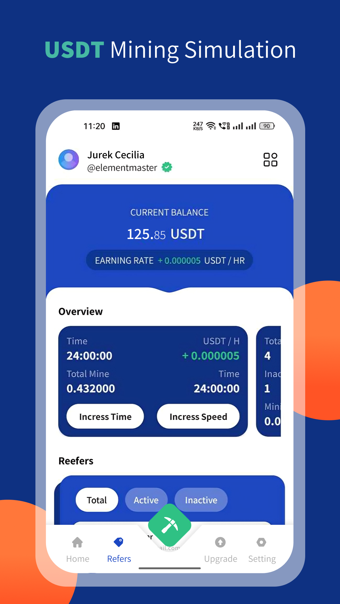 اسکرین شات 2 برنامه USDT Mining Simulation