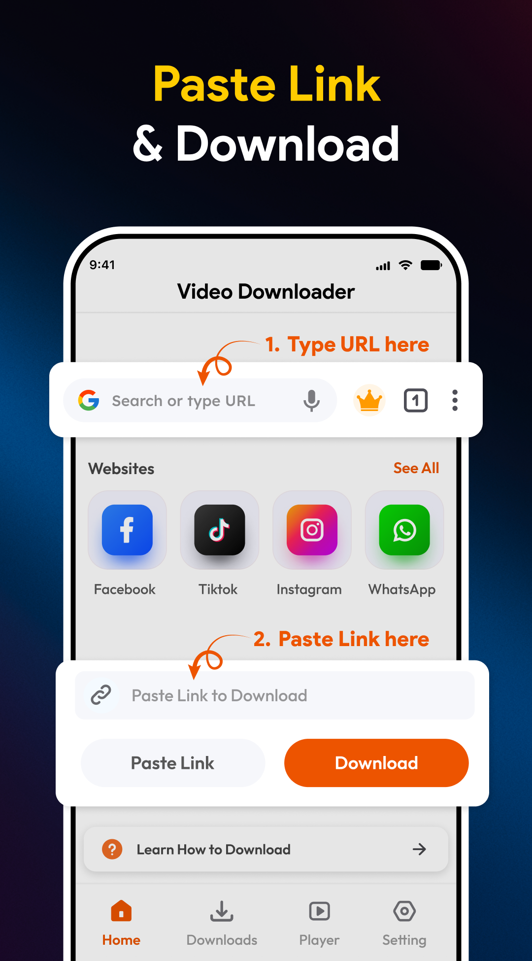 اسکرین شات 1 برنامه Video Downloader: Video Saver