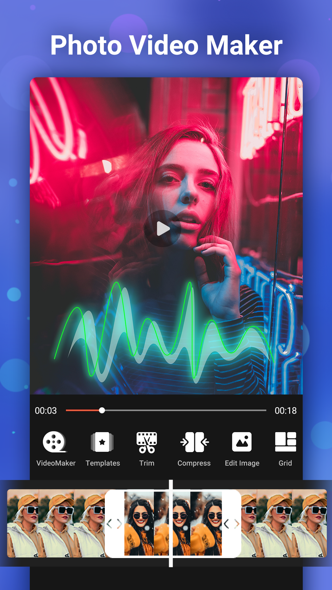 اسکرین شات 2 برنامه Photo Video Maker With Music