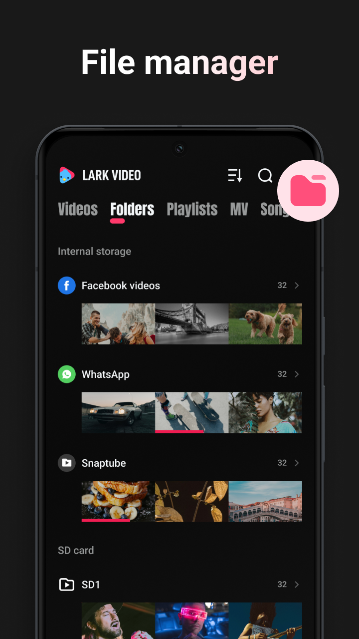 اسکرین شات 5 برنامه Lark Video Player: HD Video