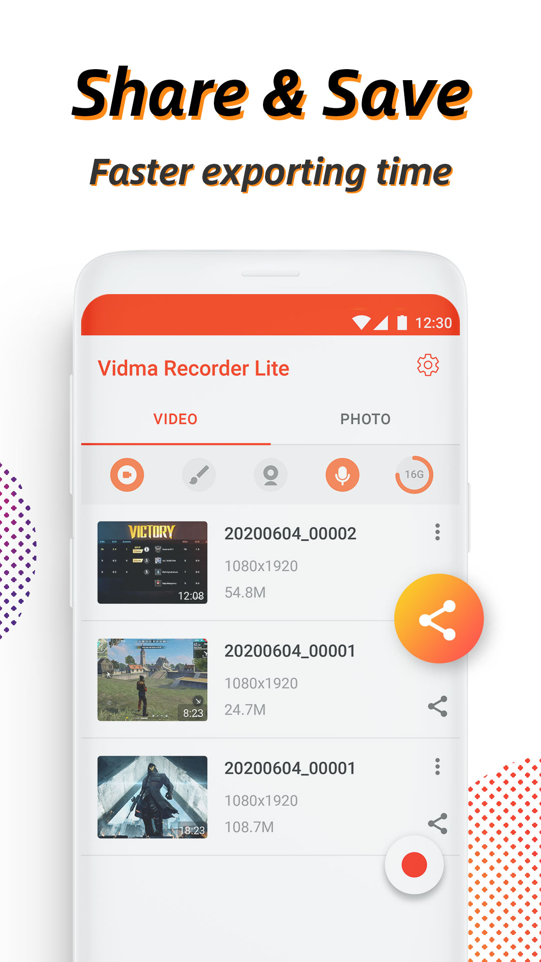 اسکرین شات 7 برنامه Screen Recorder - Vidma REC