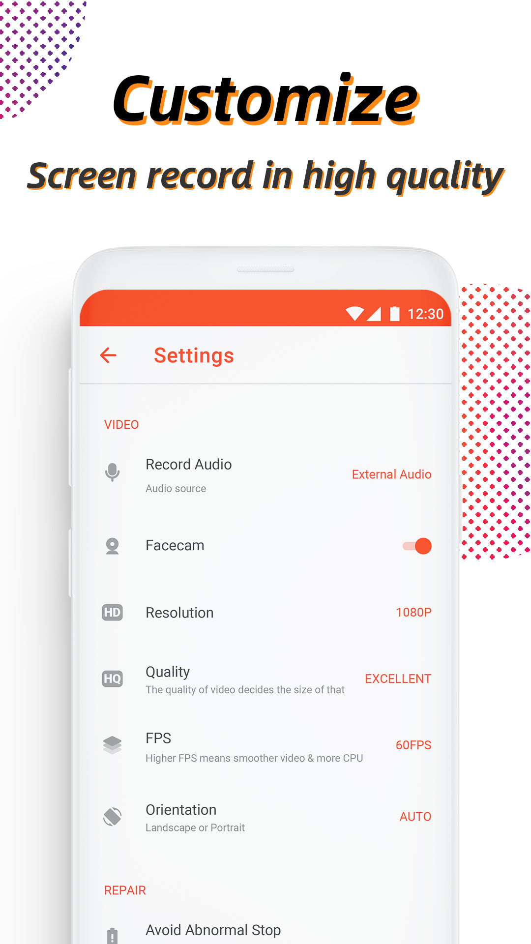 اسکرین شات 5 برنامه Screen Recorder - Vidma REC
