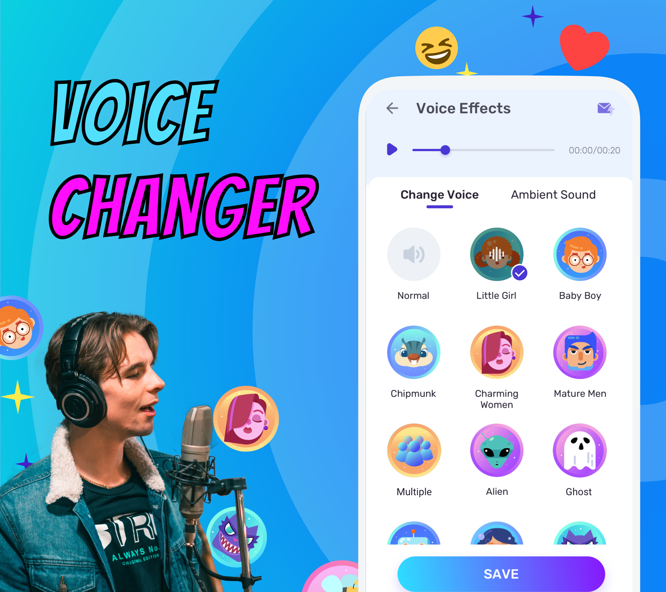 اسکرین شات 1 برنامه Voice Changer - Voice Effects
