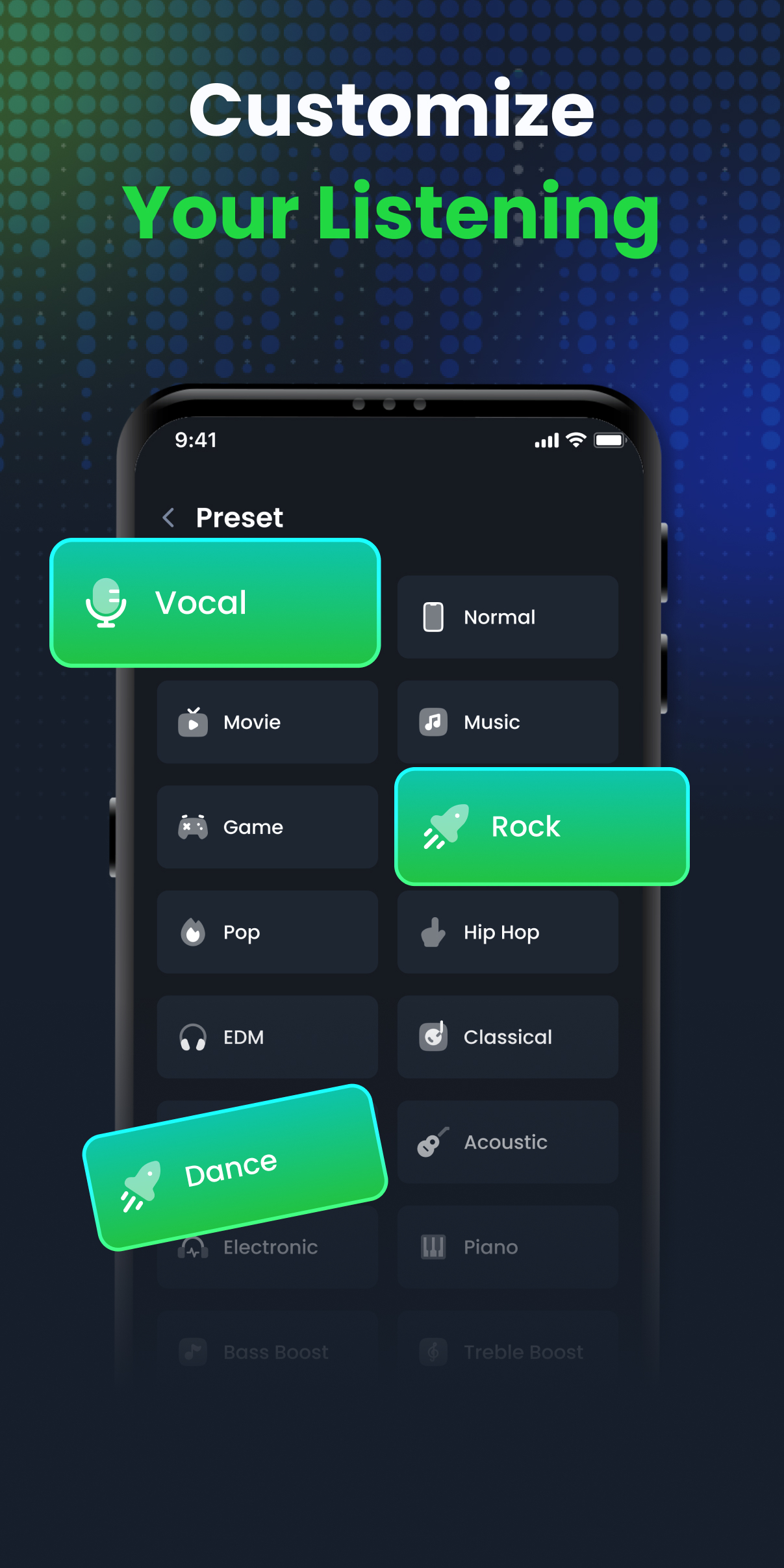 اسکرین شات 5 برنامه Volume Booster: Bass & EQ