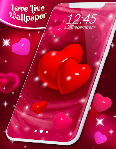 اسکرین شات 1 برنامه Love Hearts 4K Live Wallpaper