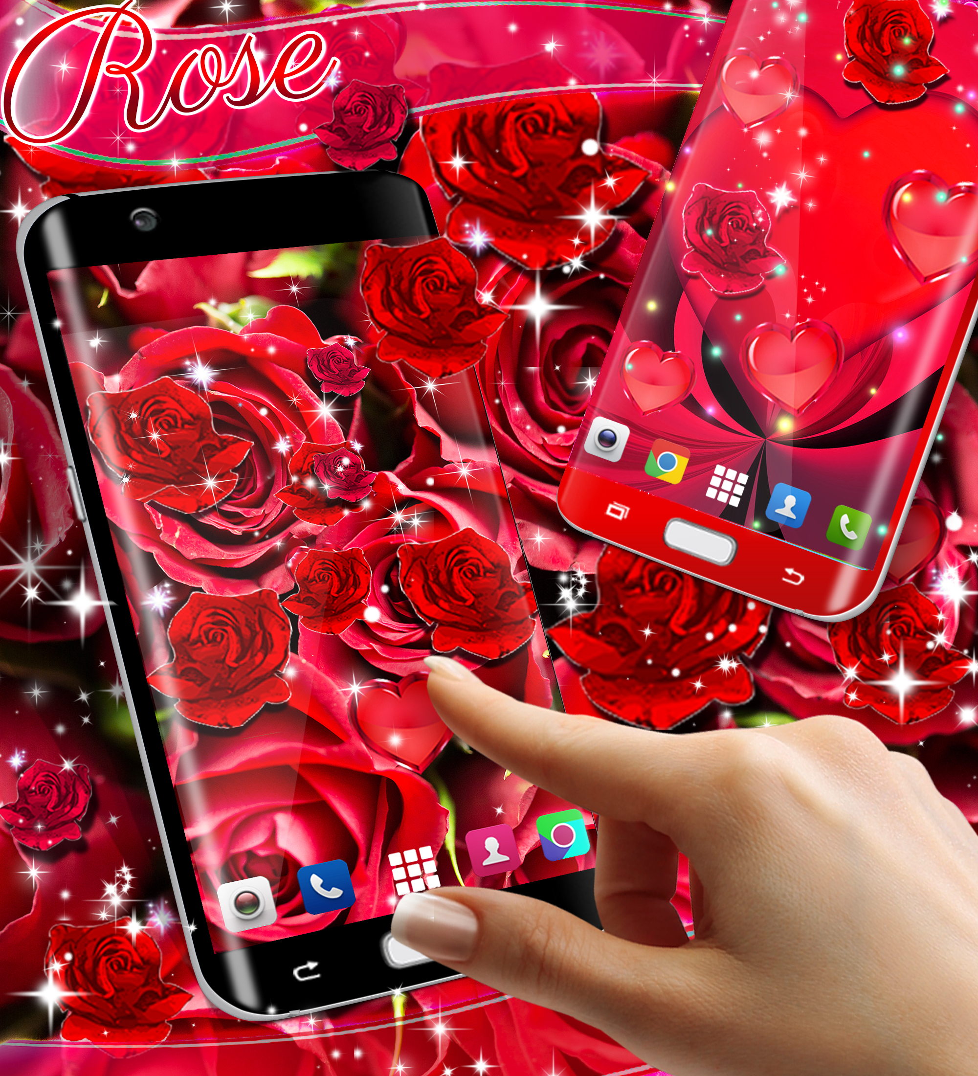 اسکرین شات 3 برنامه Red rose live wallpaper