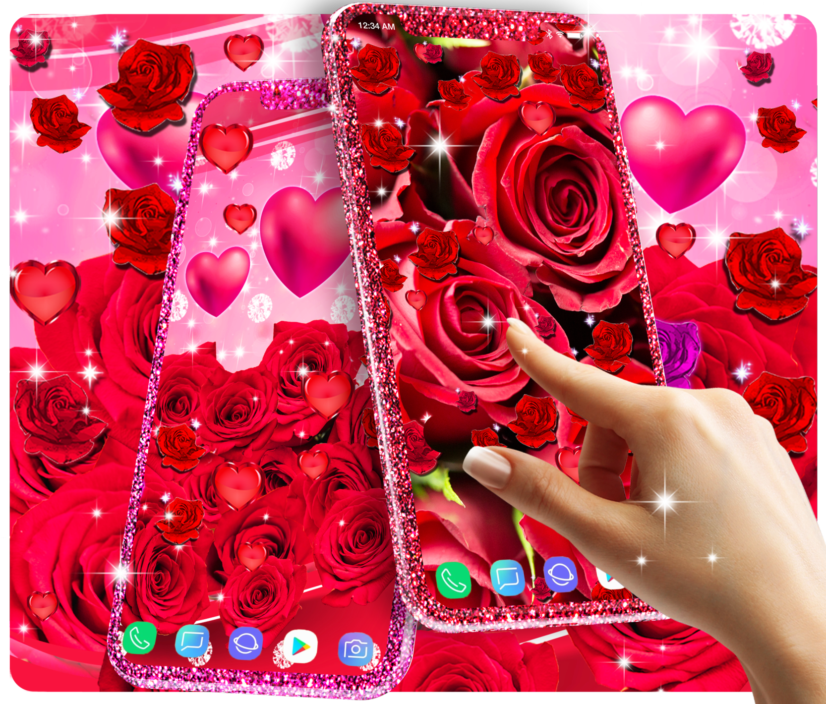 اسکرین شات 2 برنامه Red rose live wallpaper