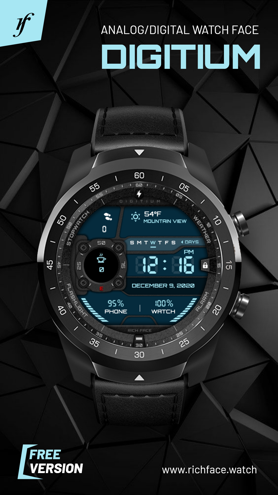 اسکرین شات 2 برنامه Digitium Watch Face
