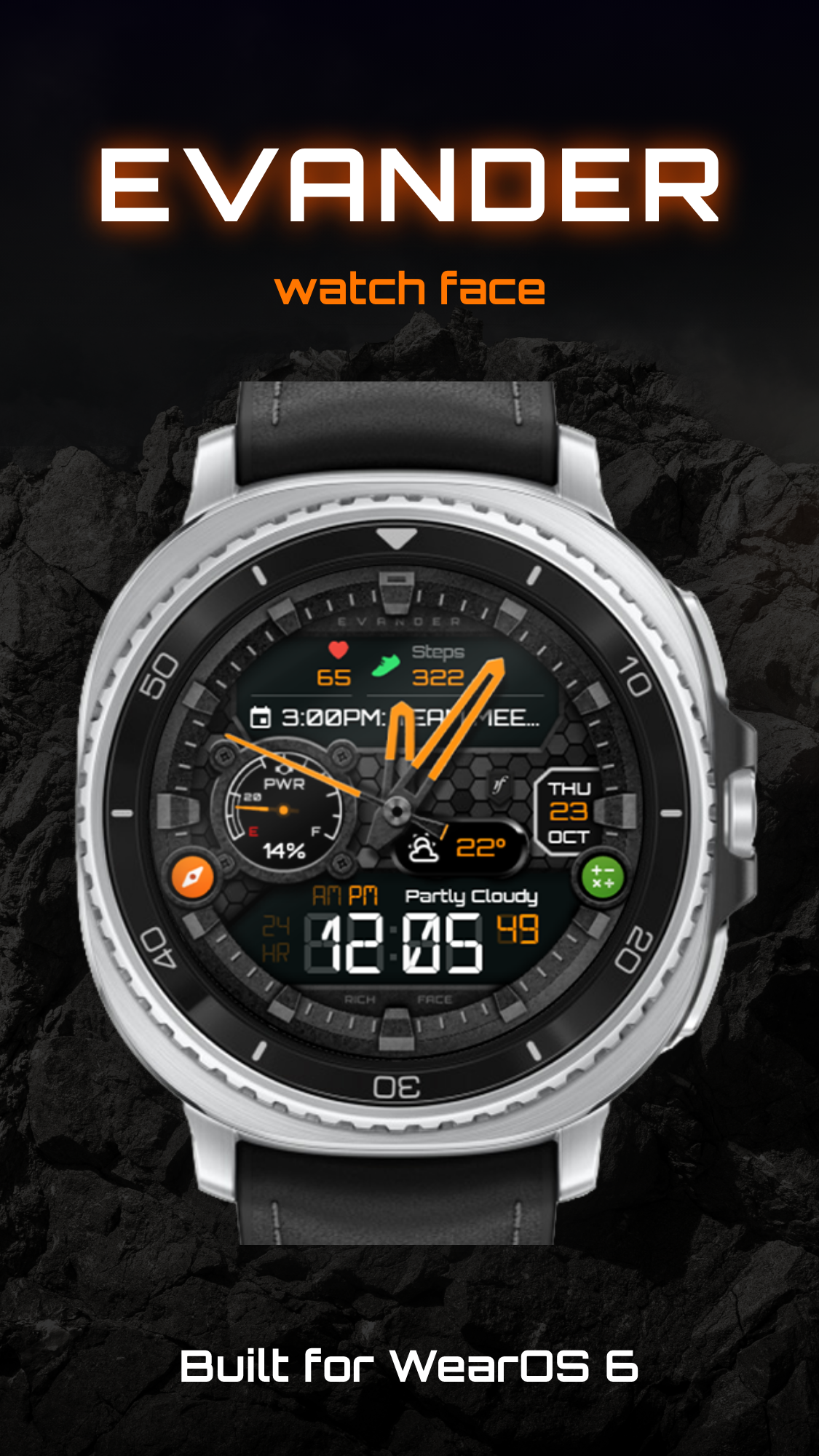 اسکرین شات 1 برنامه Evander Watch Face