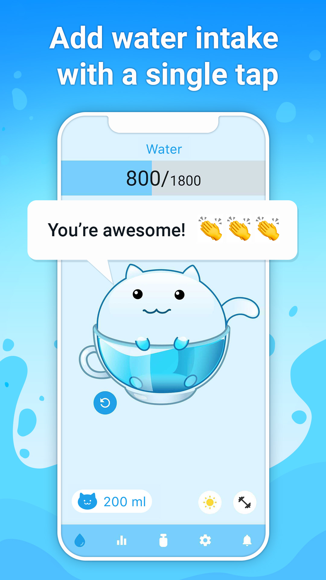 اسکرین شات 1 برنامه Water tracker & drink water