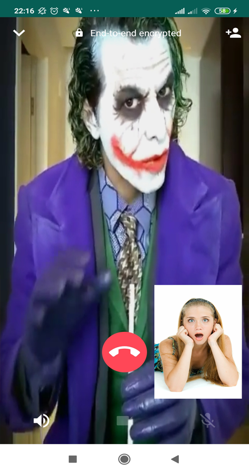 اسکرین شات 2 برنامه Joker Prank Fake Video Cal