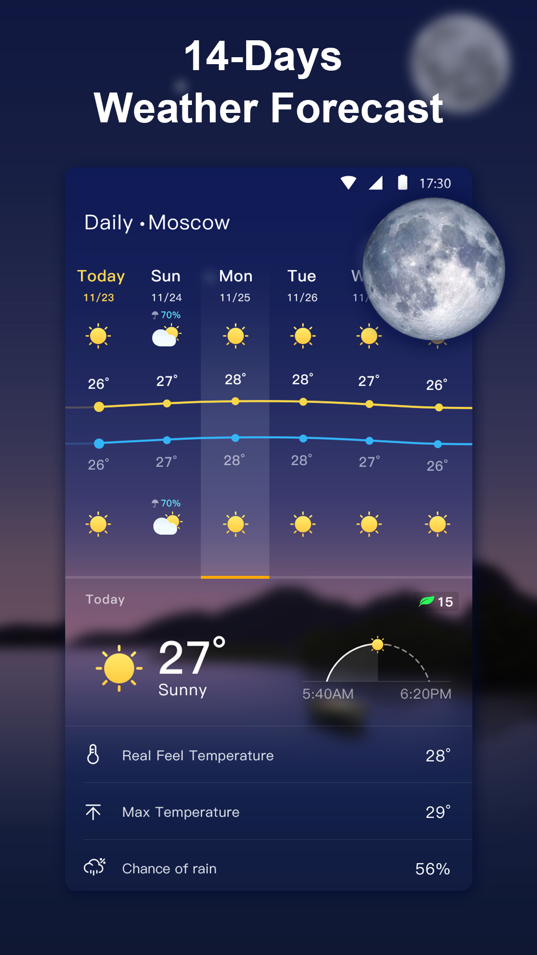 اسکرین شات 3 برنامه Weather Live: Weather Forecast
