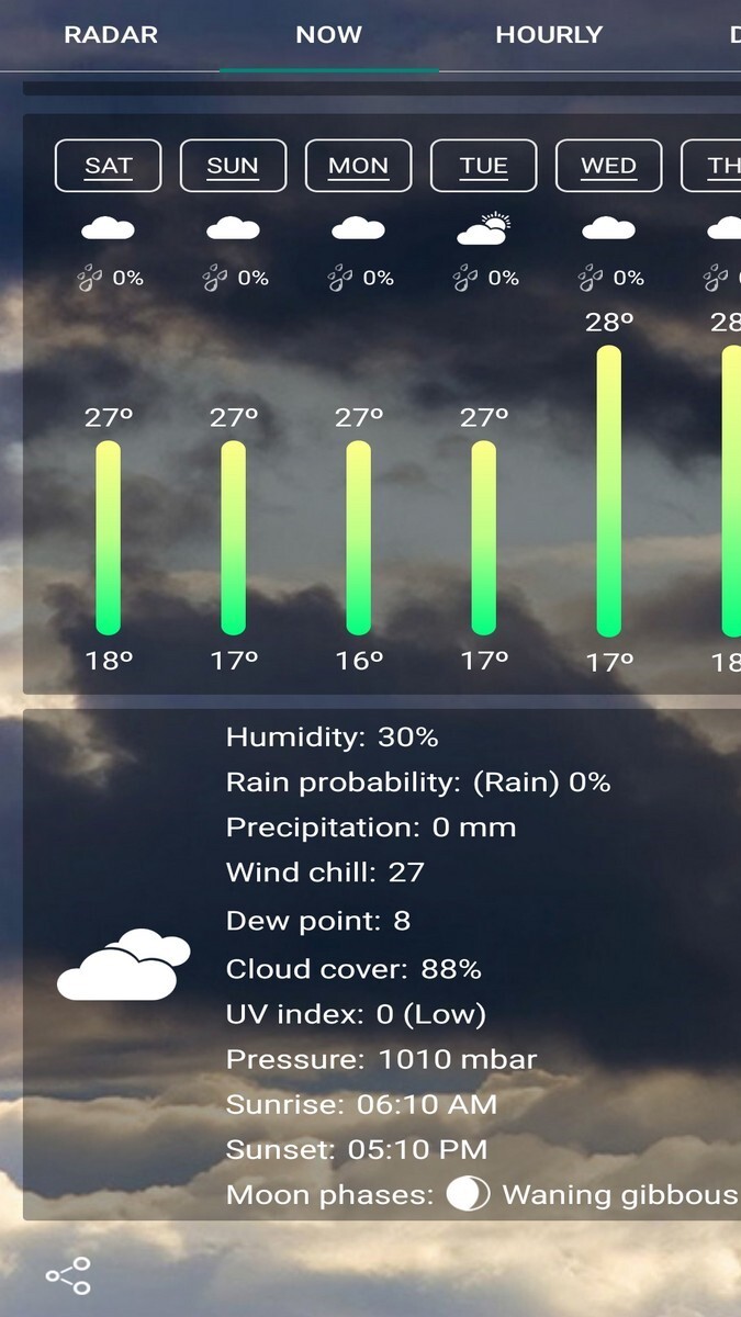 اسکرین شات 4 برنامه آب و هوا پلاس - رادار، بادسنج و...