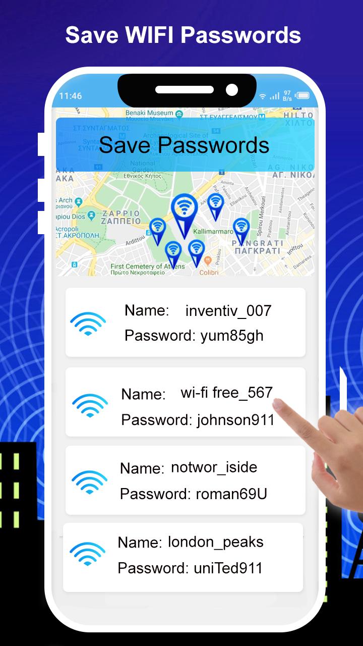 اسکرین شات 2 برنامه WIFI Password Show-Wifi Key