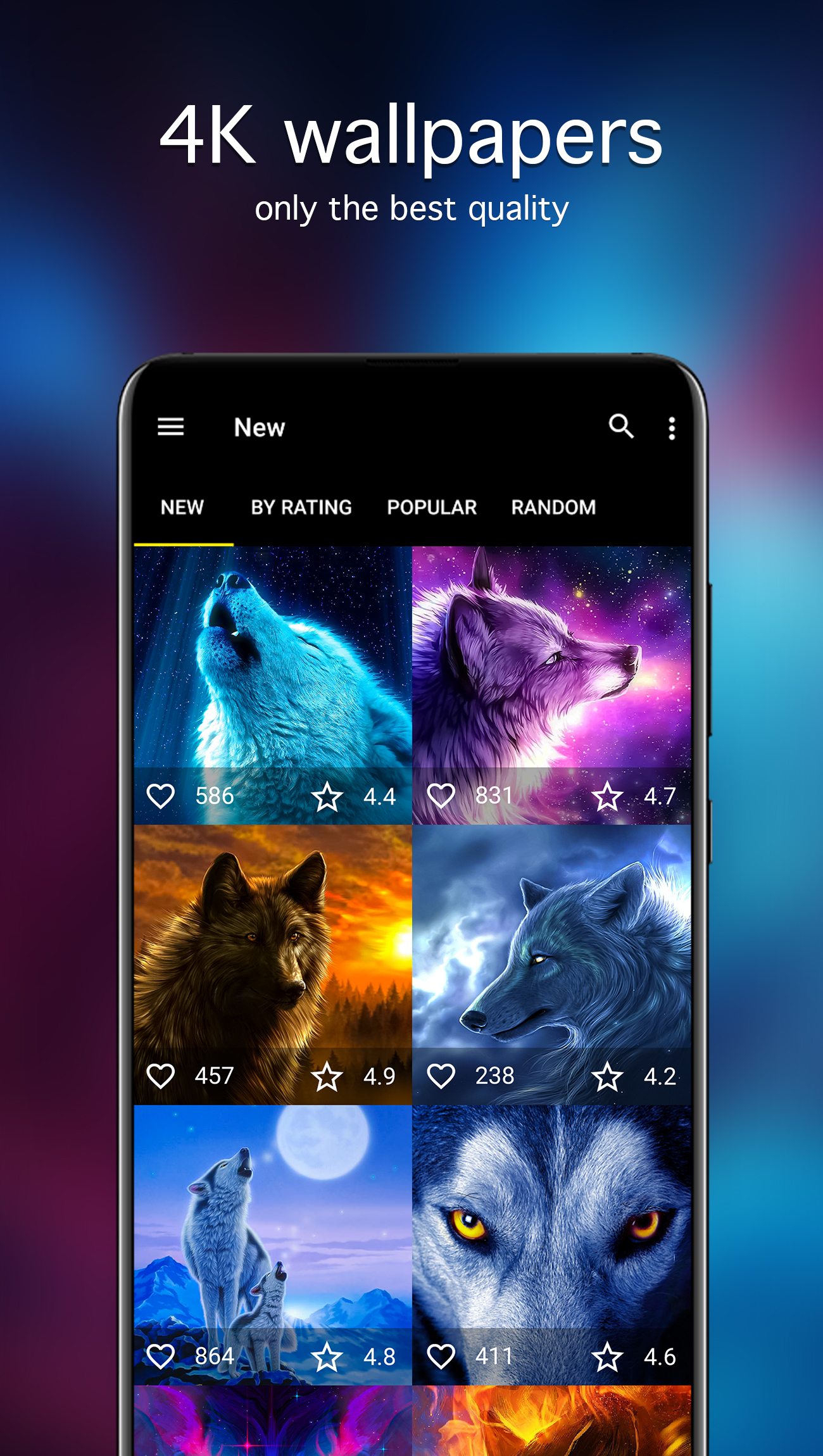 اسکرین شات 2 برنامه Wolf Wallpapers 4K