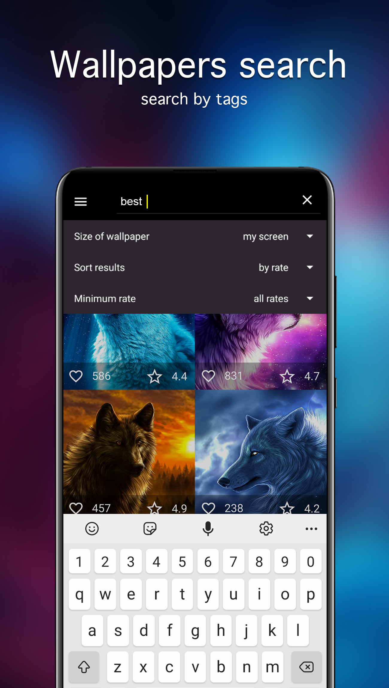 اسکرین شات 3 برنامه Wolf Wallpapers 4K