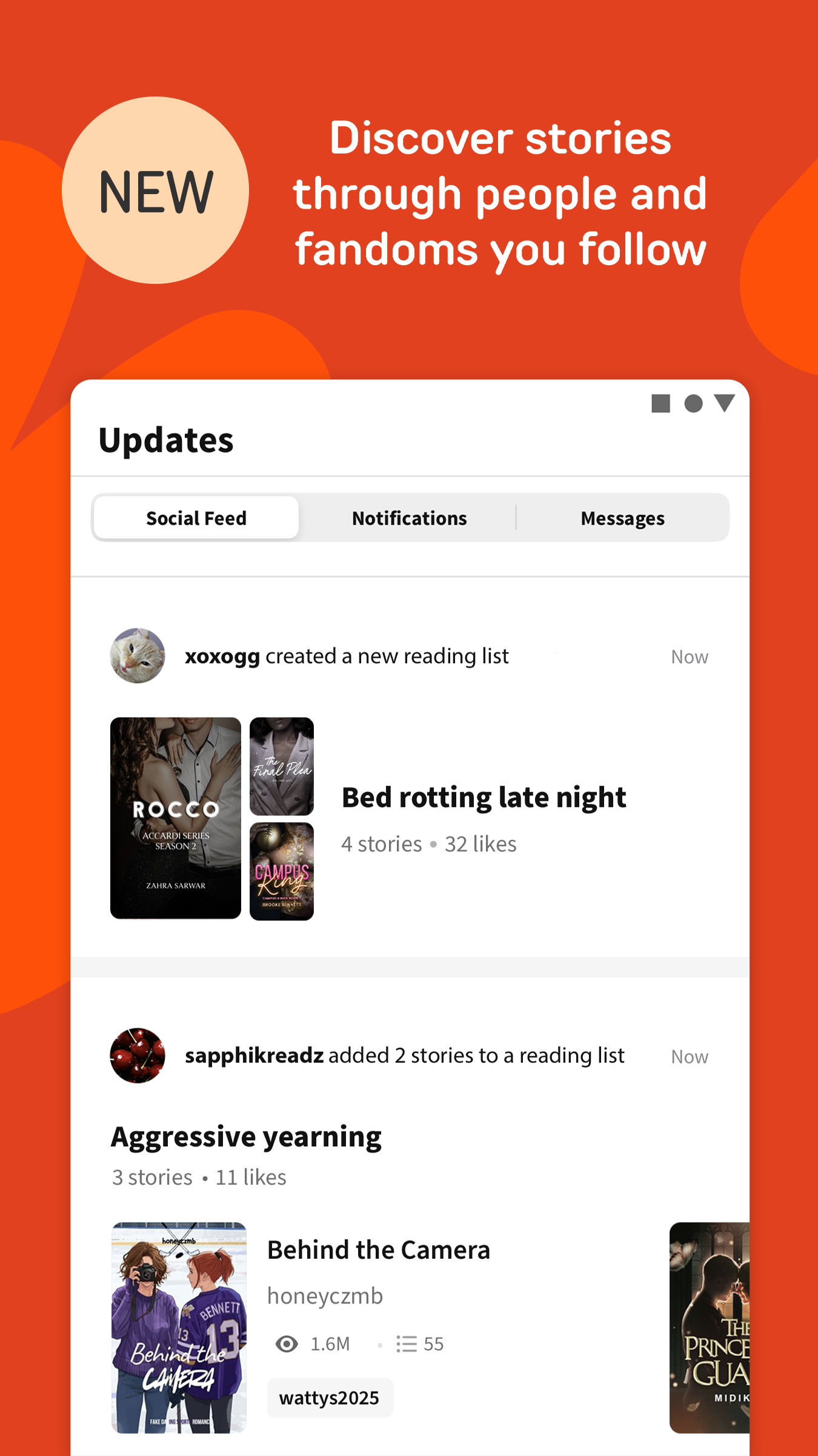 اسکرین شات 2 برنامه Wattpad - Read & Write Stories