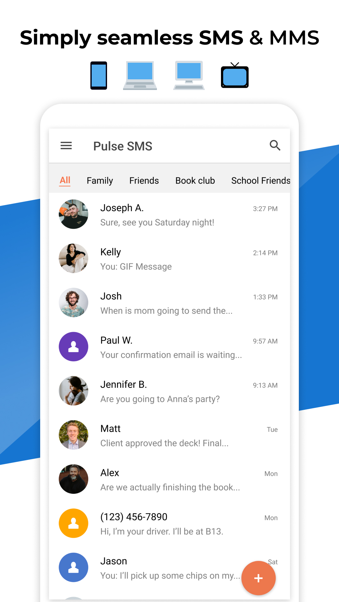 اسکرین شات 1 برنامه Pulse SMS (Phone/Tablet/Web)