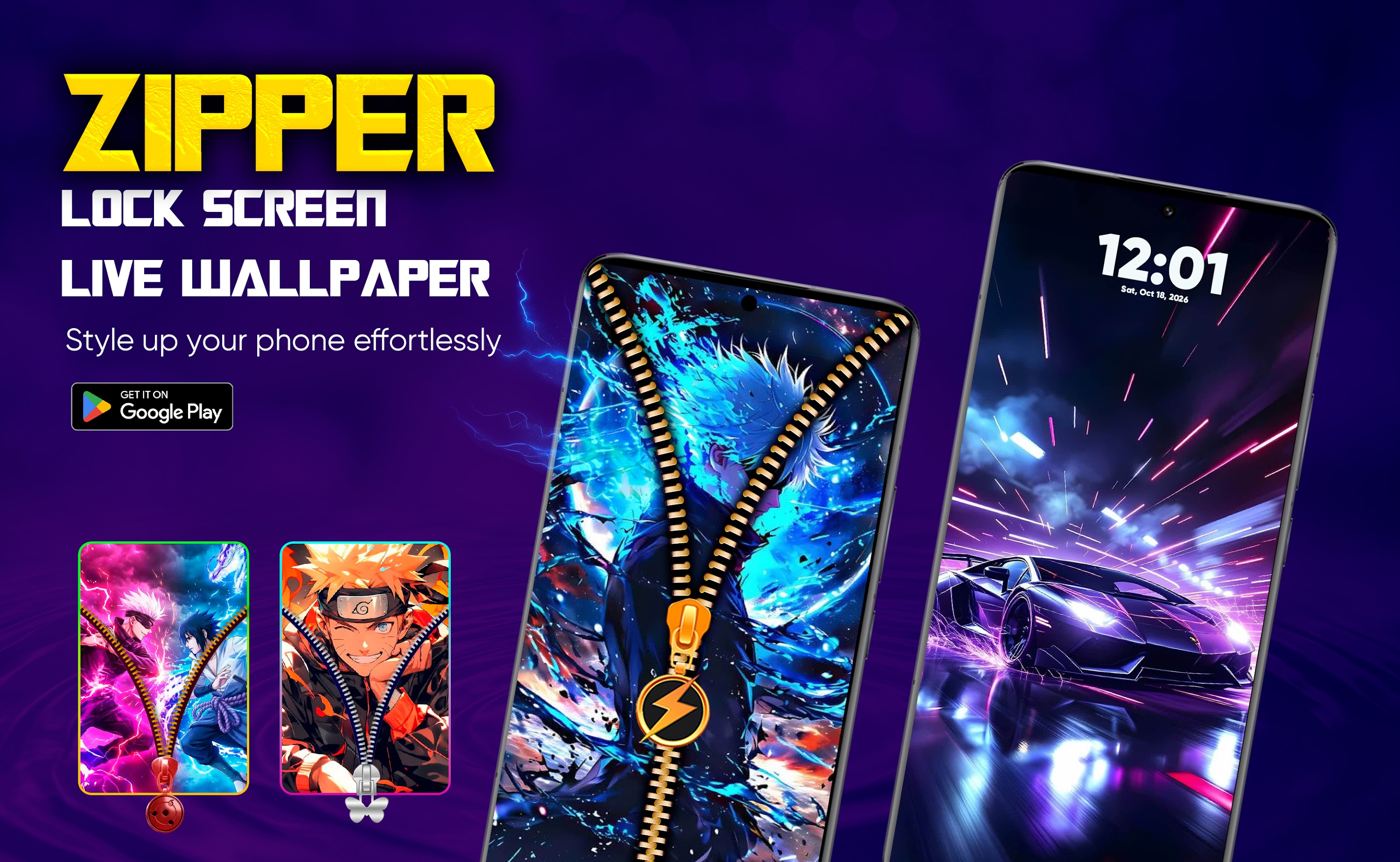 اسکرین شات 1 برنامه Zipper Lock Screen & Wallpaper