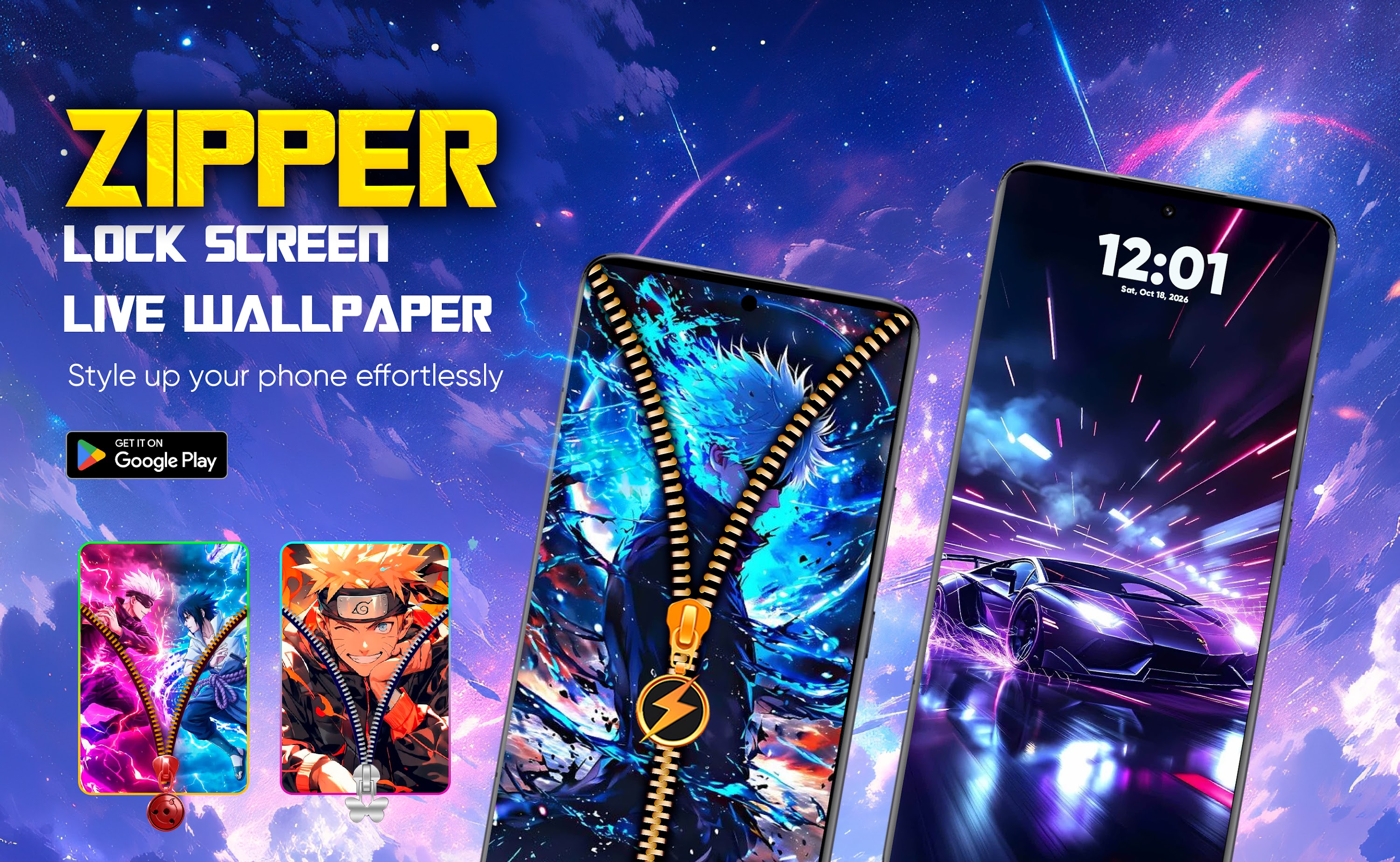 اسکرین شات 1 برنامه Zipper Lock Screen & Wallpaper