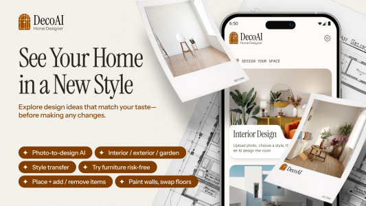 اسکرین شات 1 برنامه AI Home Design: DecoAI