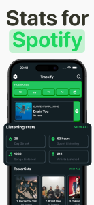 اسکرین شات 1 برنامه Trackify for Spotify Stats