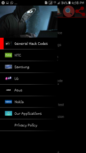 اسکرین شات 1 برنامه Mobile Hack Codes
