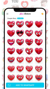 اسکرین شات 2 برنامه Love Stickers for Whatsapp
